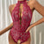 New Sexy Women Halter Sleeveless Hollow Out Lace Babydoll Lace Up Lingeries Underwear Robe Teddy Jumpsuits Bodysuits Robes